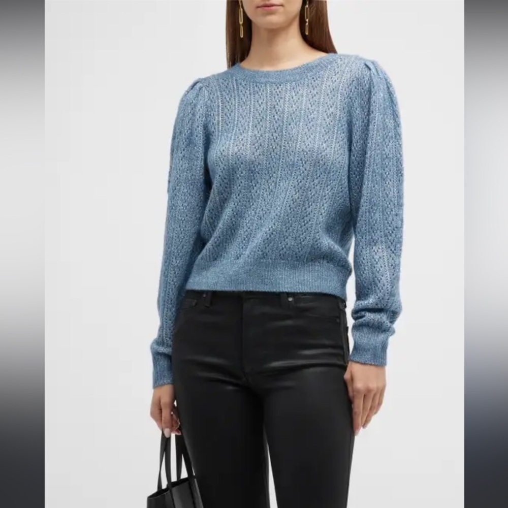 Paige Athena moondust blue silver sweater NWT